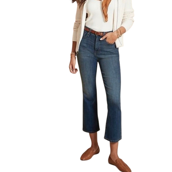 Banana Republic Dark Wash Womens Cropped Boot Cut Jeans Size 12 - Picture 1 of 4